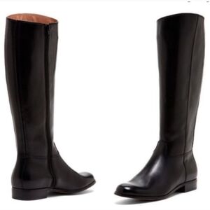 Corso Como Stony Classic Black Burnish Leather Tall Riding Boots Sz: 6